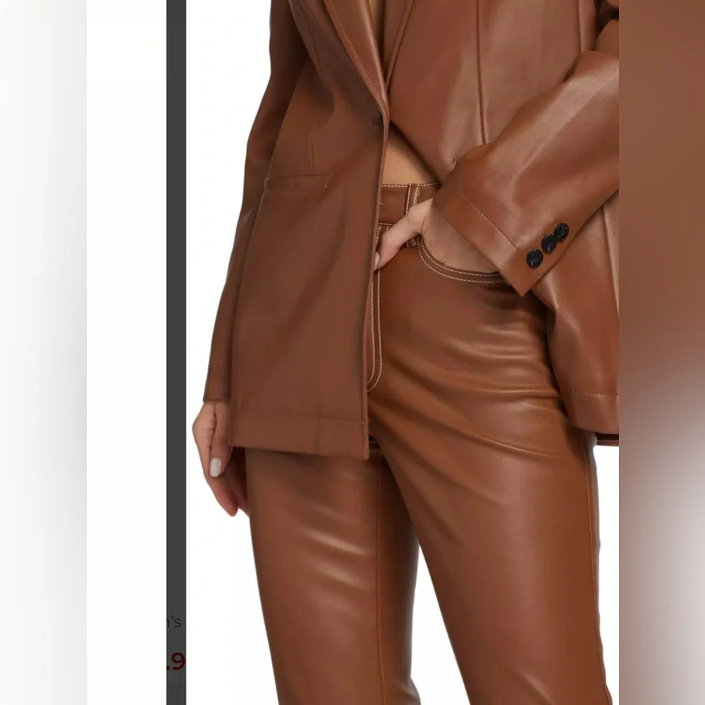 Staud -Women’s Elliot Faux Leather Pants (New!) - Picture 7 of 10